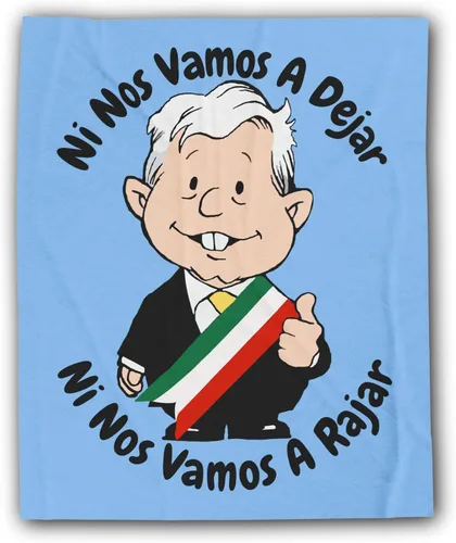 Vista 9 de MEXICANDOO AMLO - Manta de terciopelo con estampado de dibujos animados Amlito en un lado, manta ligera de felpa (Frazada de AMLO Cobija), tamaño 50