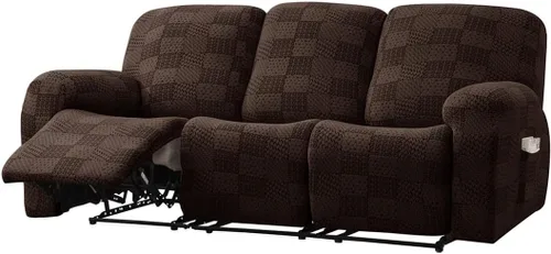 Vista 27 de vctops 10 fundas geométricas para sofá reclinable copetudo, suaves, elásticas y suaves de 4 asientos, funda antideslizante para sofá, protector