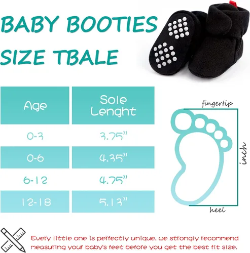 Vista 5 de Botines de forro polar para recién nacido, unisex, antideslizantes, para recién nacidos, primeros pasos, zapatos cálidos para la casa para bebés