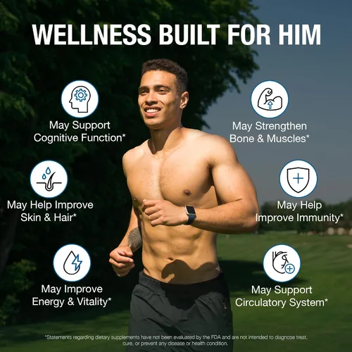 Vista 4 de Pure By Nature Multivitamínico diario para hombres, suplemento de apoyo inmunológico con ingredientes no transgénicos, vitaminas y minerales