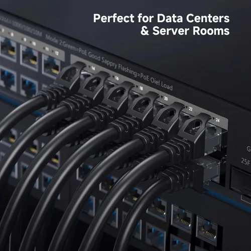 Vista 8 de Cable Matters Paquete de 8 cables Ethernet Cat 5e cortos sin enganches, cable Gigabit Cat5e, cable Ethernet Cat5e, negro