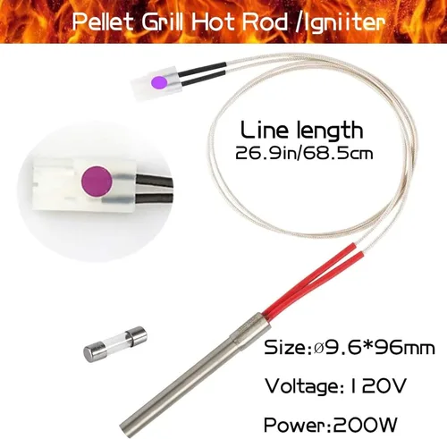 Vista 3 de Kit de encendido de barra caliente y olla de fuego esmaltada de porcelana de acero resistente, piezas de repuesto para parrilla de pellets Pit Boss