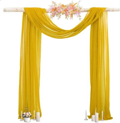 Vista 12 de 1 panel de 20 pies para arco de boda, tela transparente azul bebé para drapear, cortinas de gasa para arcos de boda, cortinas azul claro, cortinas