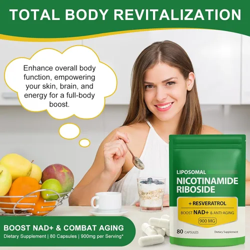 Vista 6 de Daiasns Suplemento NAD+ 900 mg – Ribosida y resveratrol de nicotinamida liposomal, apoya los músculos, el cerebro, la energía celular, alternativa
