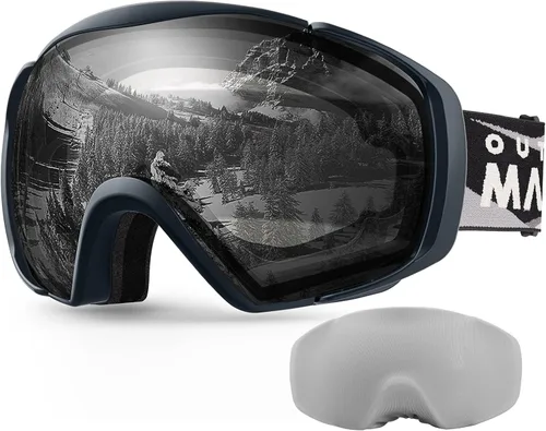 Vista 32 de OutdoorMaster - Gafas de esquí con cubierta, antivaho OTG para nieve/snowboard La cubierta integrada ayuda a proteger la lente, con ajuste OTG