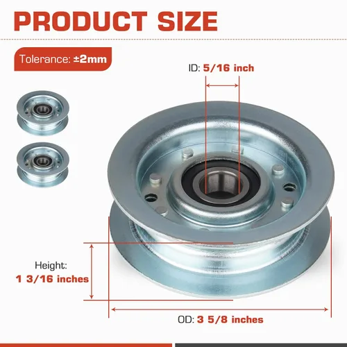 Vista 2 de GY20067 GY20110 Polea tensora plana para Scotts L2048 L2548 D140 D150 D155 D160 LA145 LA155 LA165 X140 X165 Fit 48" Deck GY22172 GY2066 29 GY2 2082