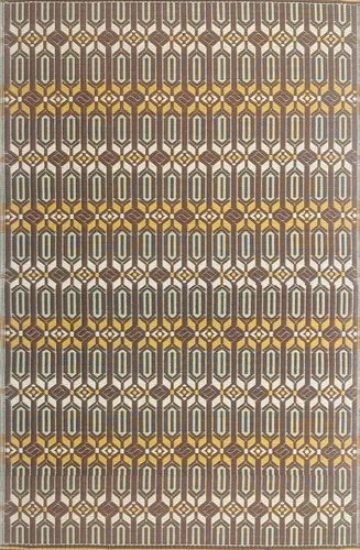 Vista 7 de Mad Mats® Alfombra geométrica para exteriores, tapete de plástico reversible (4 x 6 pies, tejido de cesta, piedra blanca)