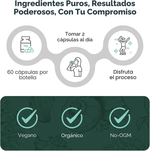 Vista 6 de Organics Ocean Better - Algas rojas de calcio derivadas con D3 y K2, 60 cápsulas