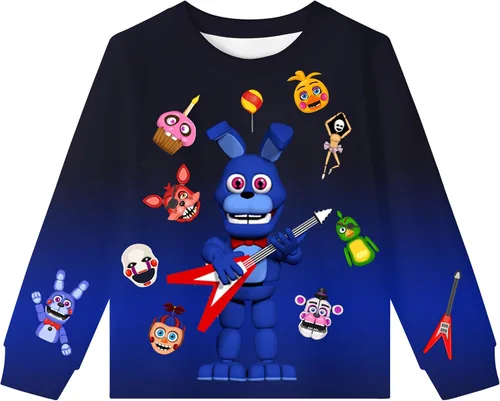 Vista 2 de IbdrY Freddy's - Juego de camisa de juego para niños, camiseta y pantalones, 2 piezas, caricaturas, gráfico, casual, manga larga, ropa para el hogar