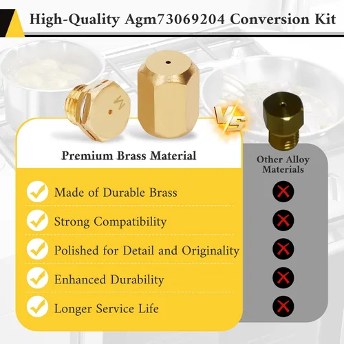 Vista 4 de Agm73069204 Kit de conversión de gas natural a LP. Compatible con Kenmore, kit de conversión de propano líquido (Lp) LG para cocina de gas, horno