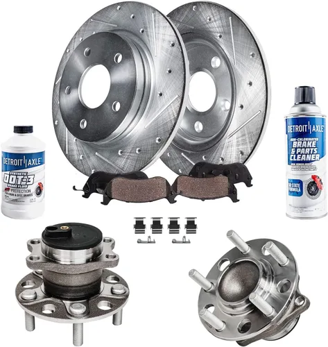 Vista 83 de Detroit Axle - 4 rotores de freno para Chevrolet Cruze 2014 2015 [modelos de motores de gas] Rotores de freno de disco perforados y ranurados