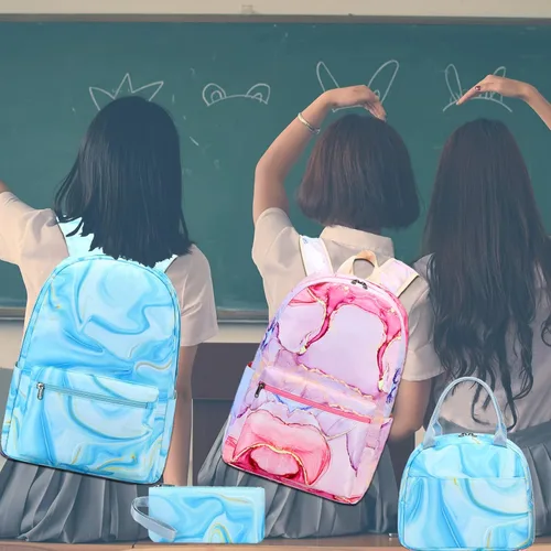 Vista 55 de LOIDOU Mochila para adolescentes y niñas, mochila escolar con lonchera y estuche para lápices, juego de bolsas escolares 3 en 1