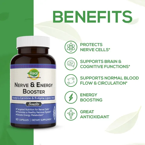 Vista 4 de Suplemento ALA - Ácido R-alfa lipoico 300 mg y acetil L-carnitina 1000 mg - Potenciador de nervios y energía para nervios, función cardiovascular
