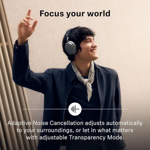 Vista 4 de Sennheiser Momentum 4 Wireless - Auriculares inalámbricos con cancelación de ruido, auriculares Bluetooth para llamadas nítidas con cancelación