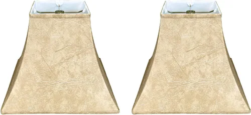 Vista 17 de Royal Designs pantalla básica para lámpara, diseño de campana cuadrada, Oro Antiguo, 6 x 12 x 10.5 pulgadas