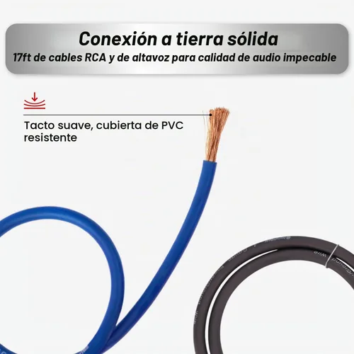 Vista 4 de InstallGear Kit de cableado de amplificador de 4 calibre - Kit de cableado de subwoofer de 17 pies con cables de especificaciones reales - Juego