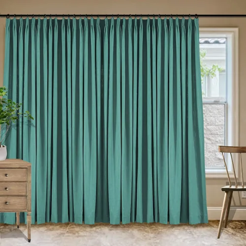 Vista 88 de Frelement Cortinas plisadas de lino de algodón de 100 pulgadas de ancho y 102 pulgadas de largo, cortinas con reducción de ruido para sala