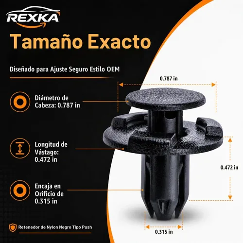 Vista 3 de Rexka 10 piezas Fender Liner Cowl Grille Parachoques Bajo Cubierta Clip de Empuje Tipo Retenedor Compatible con Nissan Infiniti 01553-05933 10pcs