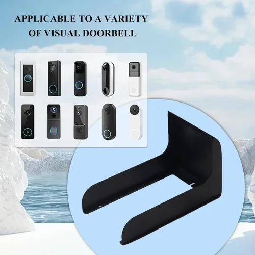 Vista 2 de Funda para timbre de puerta, protector de timbre de metal negro, protector de timbre de video pequeño, cubierta de teclado de control de acceso al