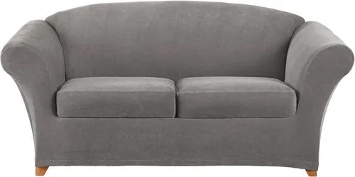 Vista 11 de Sure Fit Home Décor Funda Elástica de Piqué para Cojín Box de Otomana de Gran Tamaño de Una Pieza, Ajuste Elástico, Poliéster/Spandex, Lavable a