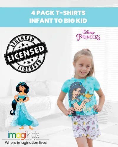 Vista 3 de Disney Camisetas Gráficas Mickey Mouse Minnie Mouse para Niñas (4 unidades) de Bebé a Niño Grande