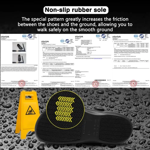 Vista 2 de Zapatos de chef unisex resistentes al aceite zuecos de chef zapatos de enfermería zapatos de cocina para hombres zapatos de trabajo impermeables
