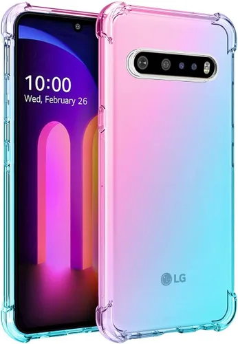 Vista 9 de Osophter Funda para LG V60 ThinQ, funda para LG V60, transparente, esquinas reforzadas de poliuretano termoplástico (TPU), absorción de golpes