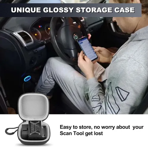 Vista 3 de Funda para BlueDriver Bluetooth Pro OBDII Herramienta de escaneo de coche y lector de códigos, funda de transporte para mini escáner de coche OBD2