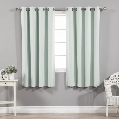 Vista 14 de Best Home Fashion Cortinas opacas con aislamiento térmico, ojales de acero inoxidable y níquel, color rosa bebé, 52 pulgadas de ancho x 63 pulgadas