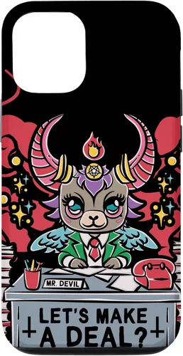 Vista 26 de Funda para iPhone 16 Kawaii Pastel Goth Make A Deal Baphomet Aesthetic Nu Cute Case