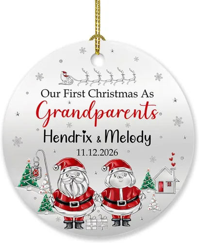 Vista 16 de Adorno personalizado para árbol de Navidad con nombre y año, regalo para mi nuevo apartamento, adorno personalizado para primera Navidad en un nuevo