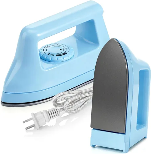 Vista 11 de Mini plancha para ropa, plancha de viaje, pequeña máquina eléctrica de prensa de calor para manualidades de camisetas, plancha portátil para la Negro