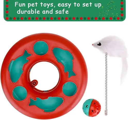 Vista 3 de Pawzone Juguetes para Gatos, Juguetes para Gatos de Interior, Juguetes Interactivos para Gatitos Pistas de Rodillos con Hierba Gatera, Juguete