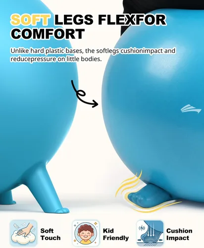 Vista 5 de Trideer Asiento flexible para aula primaria, sillas de pelota de yoga para niños, silla tambaleante de suministros escolares para niños sensoriales