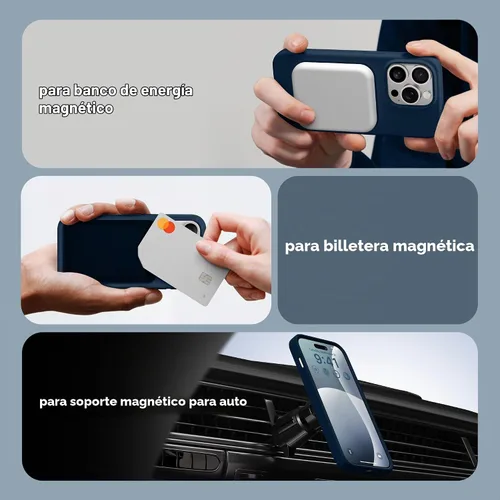 Vista 3 de GONEZ Funda de silicona para iPhone 14 Pro Max, compatible con MagSafe, con protector de pantalla + protector de lente de cámara, silicona líquida a