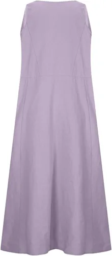 Vista 4 de Ceboyel Vestidos de verano sueltos de lino y algodón para mujer, cuello redondo, largo, vestido sin mangas, estilo bohemio