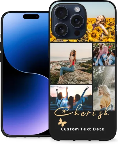 Vista 21 de Funda de teléfono personalizada para Apple iPhone 16, 15, 14, 13, 12, 11 Pro Max Plus Mini XR X XS 8 7+ SE 2022 2020 con imagen, logotipo, texto 01