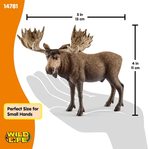 Vista 6 de Schleich Wild Life, figura de animal, juguetes de animales para niños y niñas de 3 a 8 años, toro alce, a partir de 3 años