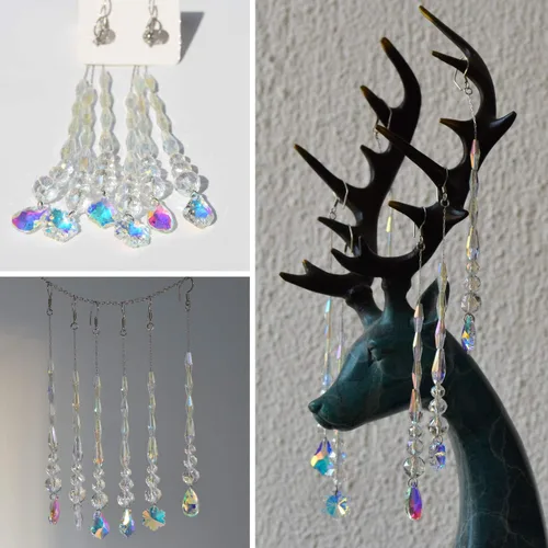 Vista 2 de Adornos de cristal colgantes de cristal para Navidad, boda, decoración del hogar, 6