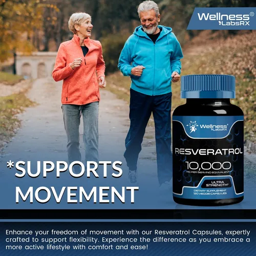 Vista 7 de WELLNESS LABSRX Suplemento de resveratrol de 1000 mg, 120 cápsulas (suministro de 60 días), trans-resveratrol de alta pureza ultra fuerte para un