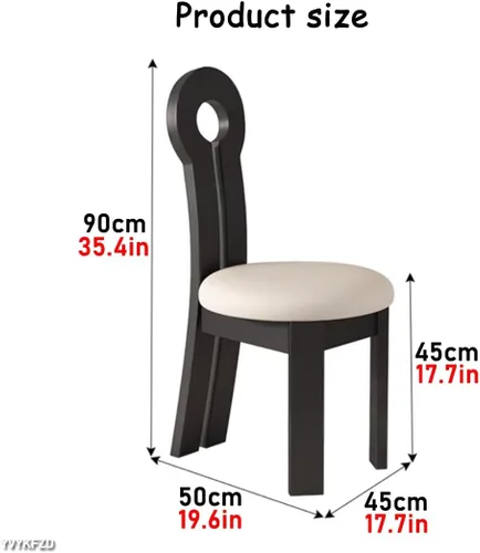 Vista 3 de YVYKFZD Dining Chairs Set, Solid Wood Dining Room Chair, Upholstered Kitchen Chairs, Unique Key-Shaped Living Room Chair, for Offices Bedroom Study