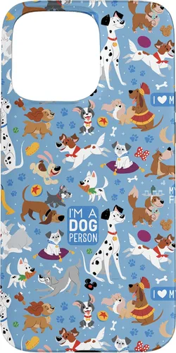 Vista 31 de Disney Funda azul para iPhone 17 con texto en inglés "Dogs I'm a Dogperson