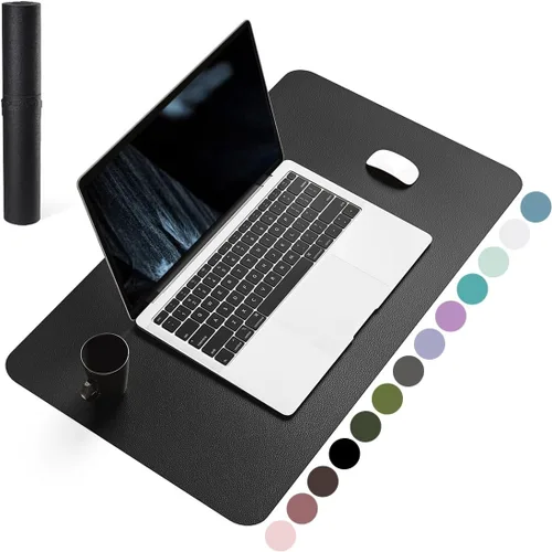 Vista 43 de YSAGi Alfombrilla de Escritorio de Cuero Antideslizante, Alfombrilla de Teclado para Escritorio de Computadora Portátil Impermeable, Protector