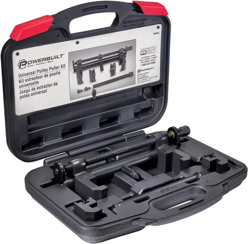 Vista 2 de Kit extractor de polea universal Powerbuilt, juego de herramientas especializadas para motor y tren de transmisión, quitar poleas serpentinas