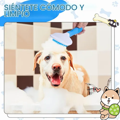 Vista 4 de Kacctyen Cepillo de baño de silicona para perros con mango antideslizante