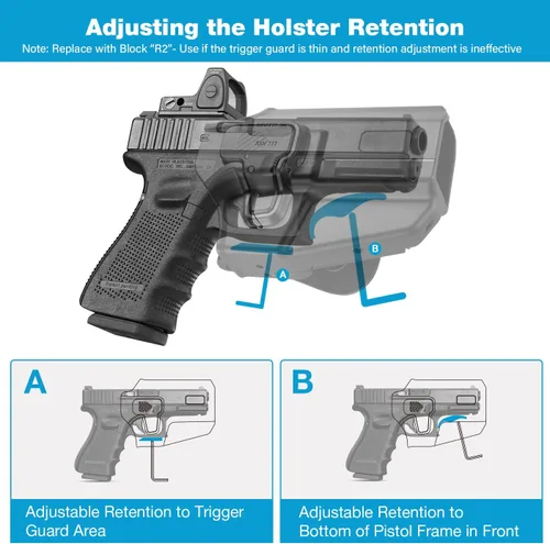 Vista 5 de Funda universal OWB para Glock/S&W/Sig/Springfield/CZ/Beretta/Taurus/Canik/FN/ 1911/Walther, se adapta a más de 100 pistolas para pistolas compactas