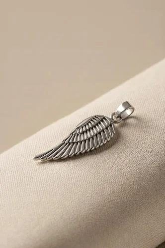 Vista 5 de WithLoveSilver - Colgante de ala de ángel de plata de ley 925 (2 lados), Plata esterlina