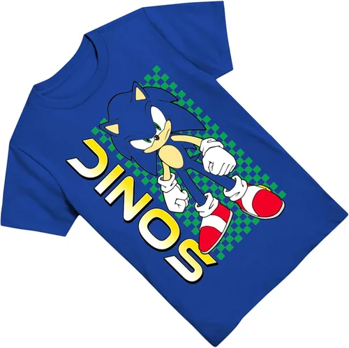 Vista 3 de SEGA Camiseta de Sonic The Hedgehog para niños, Sonic, Tails and Knuckles, The Hedgehog Trio, camiseta