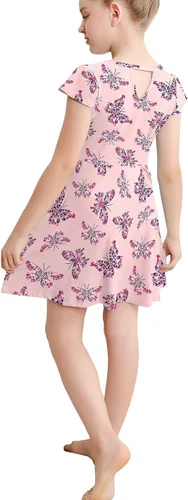 Vista 6 de V.&GRIN Vestido de niña suave de manga larga floral twirly casual y vestido de fiesta para niños pequeños de 2 a 8 años