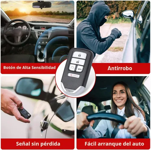 Vista 6 de Llave de entrada sin llave inteligente de proximidad remota de 5 botones 433Mhz Transmitor de control para Honda Accord 2018 2019 2020 2021 2022